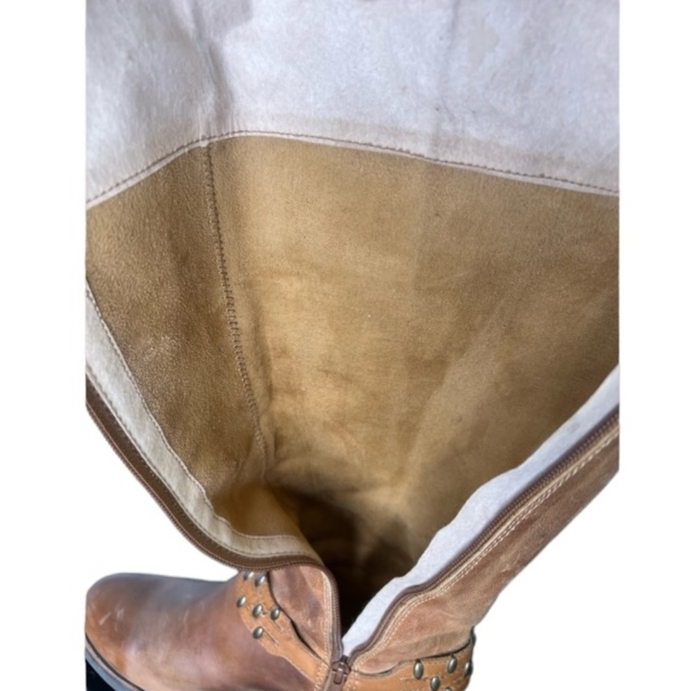 Antonio Melani Boots Distressed Cowboy Equestrian Leather Western Brown 9.5 - Picture 14 of 15